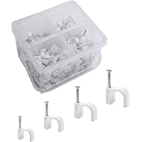Ulable Grapas Para Cables Surtido De Clips De Cable Redondos De 6 mm- 7 mm- 8 mm- 10 mm- Color Blanco- Paquete De 400…